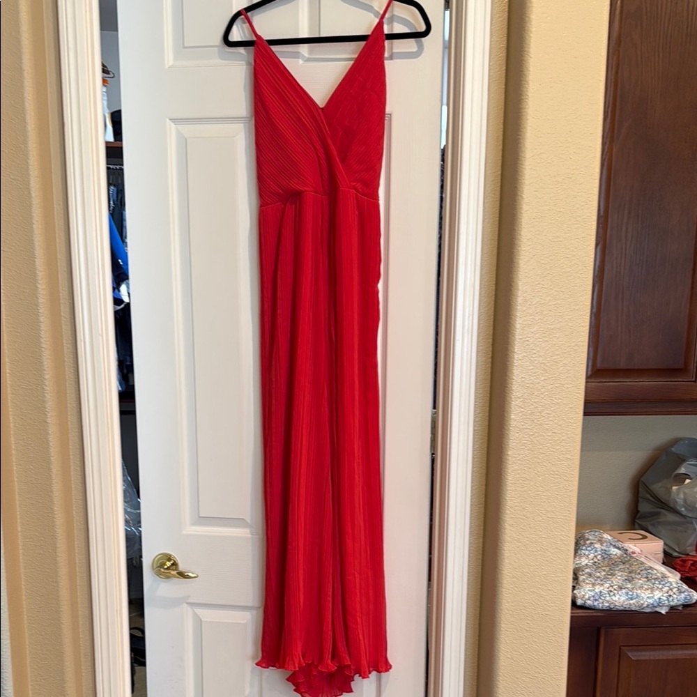 Red Sleeveless Maxi Jumpsuit for Weddings